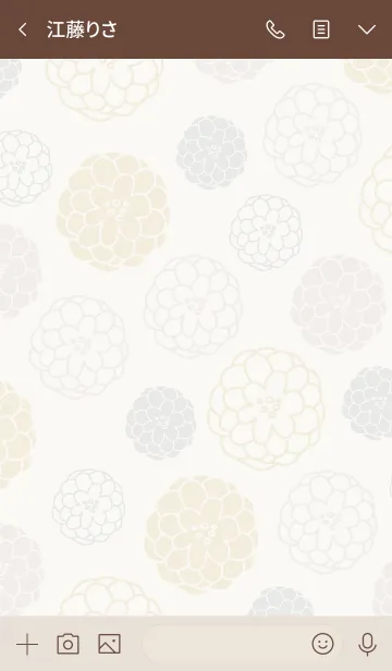 [LINE着せ替え] 手書きのお花 黄色とベージュ4の画像3