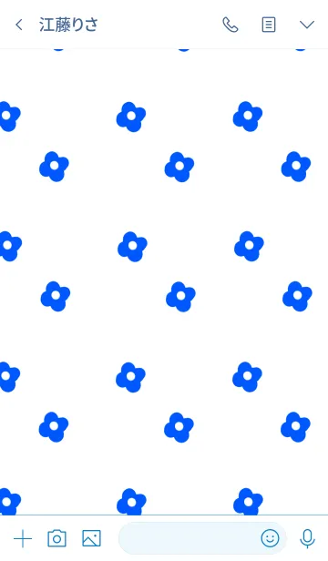 [LINE着せ替え] ホワイトとブルーのお花の画像3