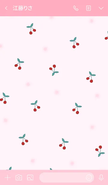 [LINE着せ替え] cherry pattern / pinkの画像3