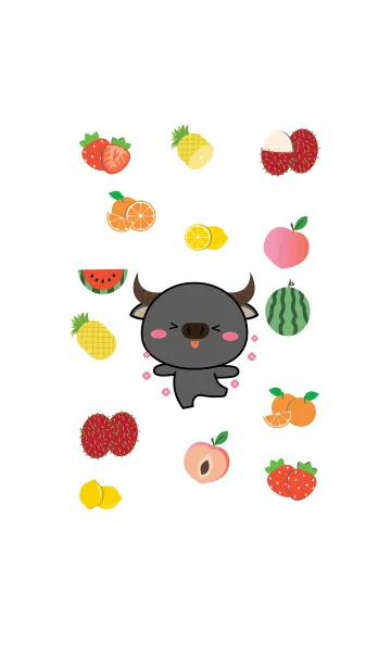[LINE着せ替え] Cute Buffalo And Fruit (jp)の画像1