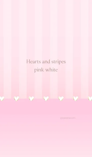 [LINE着せ替え] Hearts and stripes pink whiteの画像1