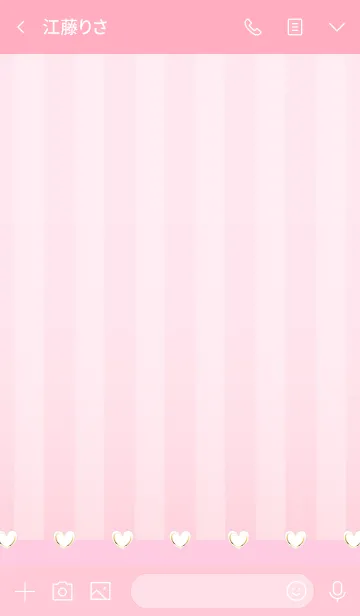 [LINE着せ替え] Hearts and stripes pink whiteの画像3