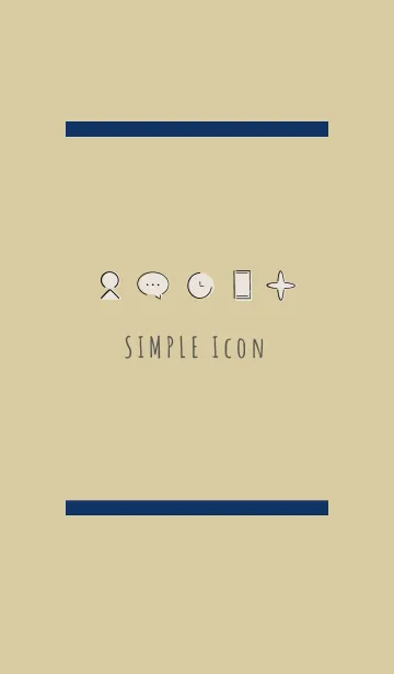 [LINE着せ替え] ベージュ ネイビー : シンプル着せ替えの画像1