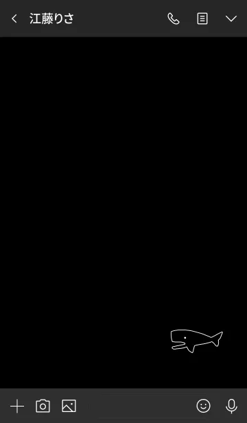 [LINE着せ替え] シンプルなくじら・ブラックの画像3