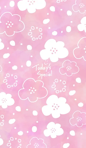 [LINE着せ替え] 手書きお花水彩ピンクの画像1