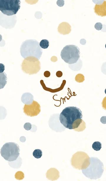 [LINE着せ替え] スマイル-大人水彩水玉-の画像1