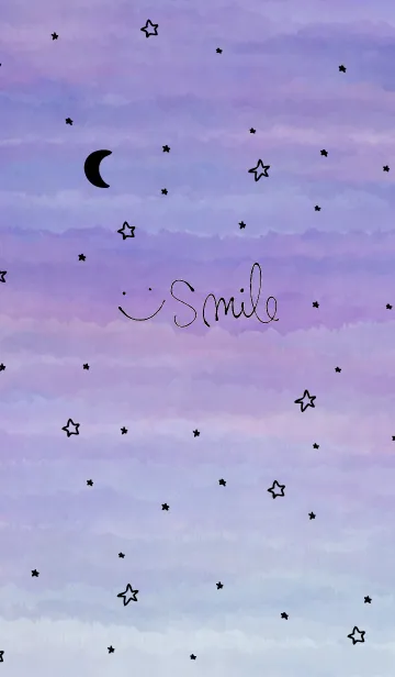 [LINE着せ替え] 水彩夜星と月スマイル30の画像1