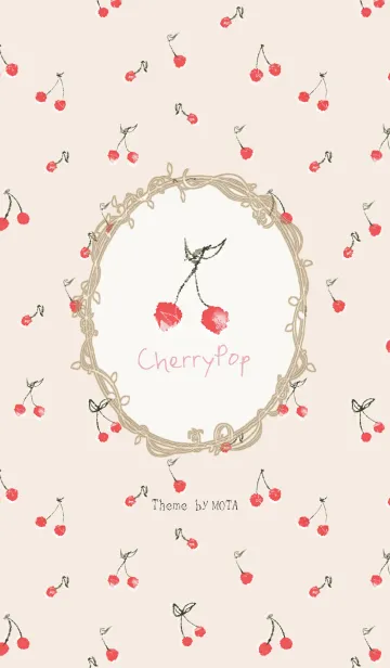 [LINE着せ替え] cherry pop -beige-の画像1