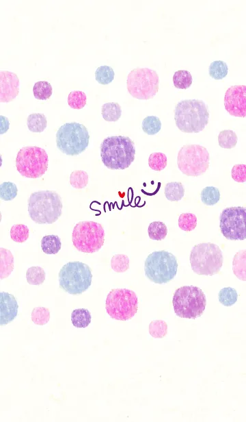 [LINE着せ替え] 水彩水玉パープルピンク21の画像1