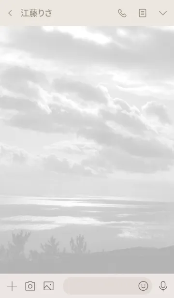 [LINE着せ替え] モノクロ写真 ベージュ スマイル9の画像3