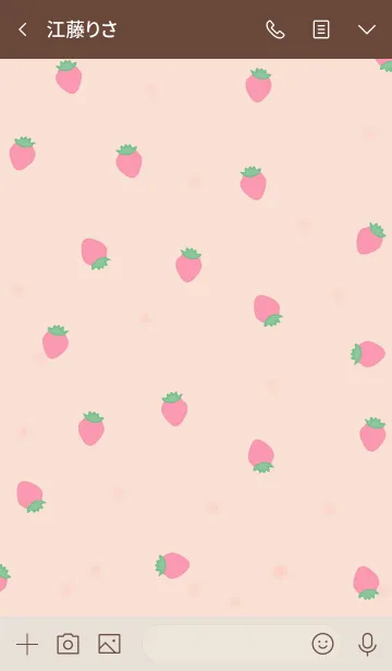 [LINE着せ替え] strawberry pattern/ pink beigeの画像3