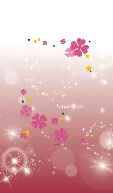 [LINE着せ替え] ボルドー : 幸運のピンククローバーの画像1