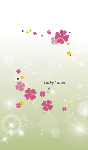 [LINE着せ替え] 黄緑 : 幸運のピンククローバーの画像1