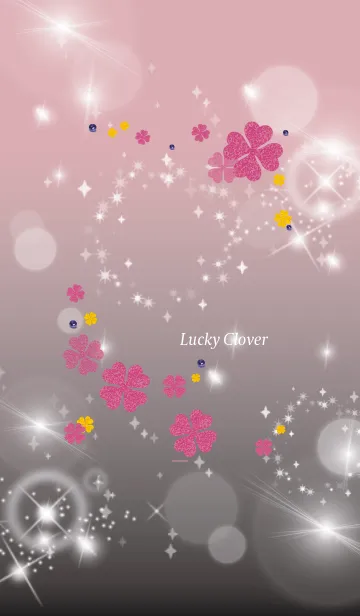 [LINE着せ替え] 黒とピンク : 幸運のピンククローバーの画像1