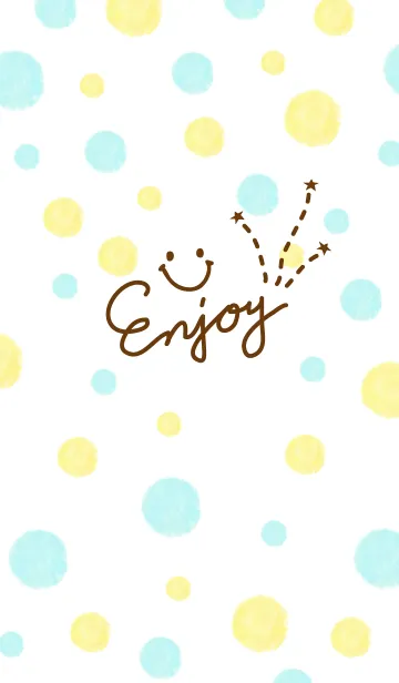 [LINE着せ替え] 水彩水玉スマイル-21-の画像1