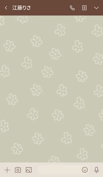 [LINE着せ替え] 白いお花 くすみベージュの画像3
