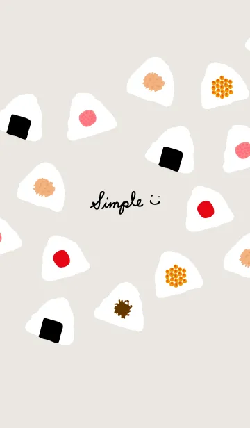 [LINE着せ替え] おにぎり スマイル ベージュの画像1