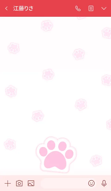 [LINE着せ替え] Cute Cat Paw 2！ (Red Ver.3)の画像3