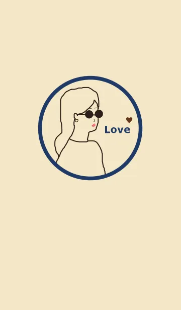 [LINE着せ替え] LOVE GIRL (#09/navy beige)の画像1