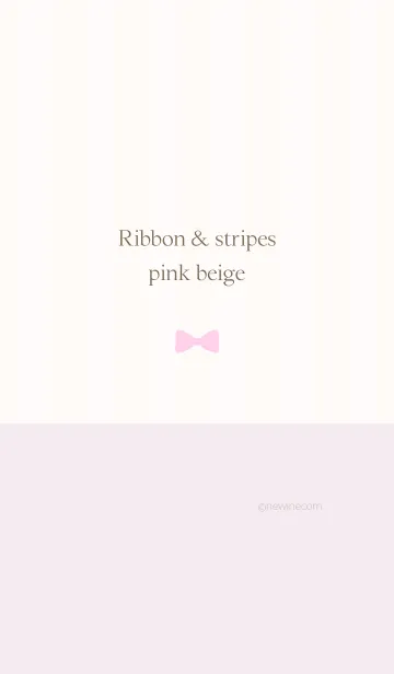 [LINE着せ替え] Ribbon & stipes pink beigeの画像1