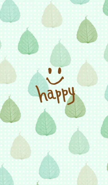 [LINE着せ替え] 緑色系葉っぱスマイル17の画像1