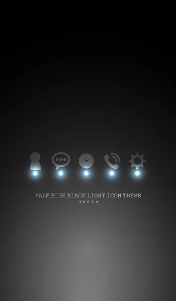 PALE BLUE BLACK LIGHT ICON THEMEの着せ替えメイン画像