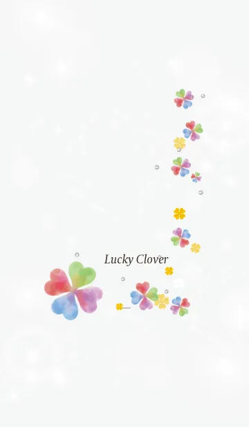 [LINE着せ替え] グレー : 幸運彩るクローバーの画像1