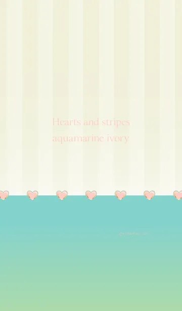 [LINE着せ替え] Hearts and stripes aquamarine ivoryの画像1