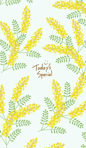 [LINE着せ替え] ミモザ グリーン スマイルの画像1