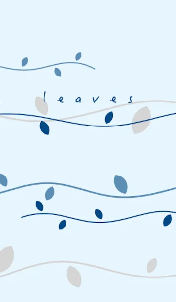 [LINE着せ替え] leaves (blue)の画像1