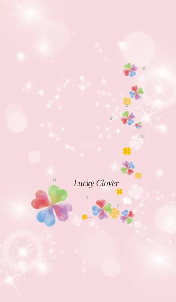 [LINE着せ替え] ピンク : 幸運彩るクローバーの画像1