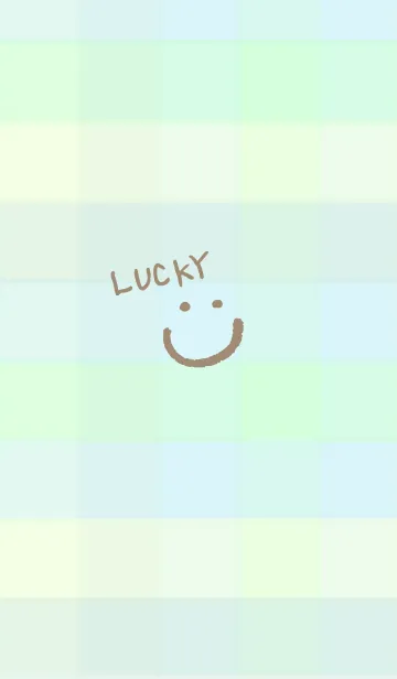 [LINE着せ替え] 緑色チェック-スマイル15-の画像1