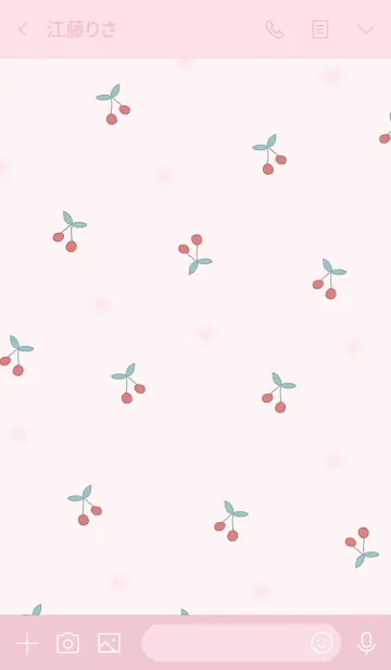 [LINE着せ替え] cherry pattern / light pinkの画像3