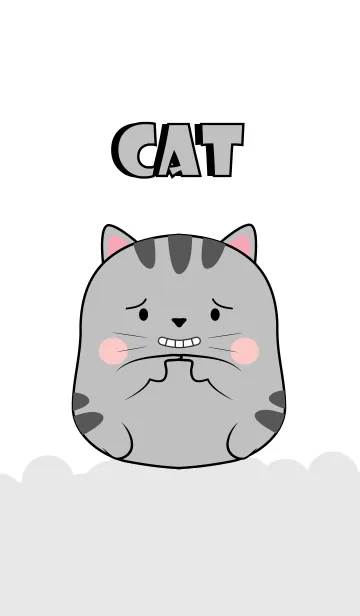 [LINE着せ替え] Love Cute Cute Grey Cat (jp)の画像1