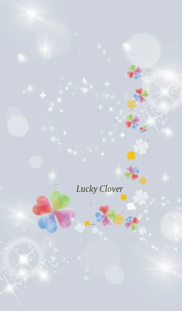 [LINE着せ替え] ベージュ青 : 幸運彩るクローバーの画像1