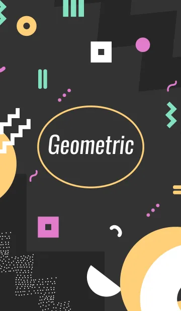 [LINE着せ替え] Geometric Black 6の画像1