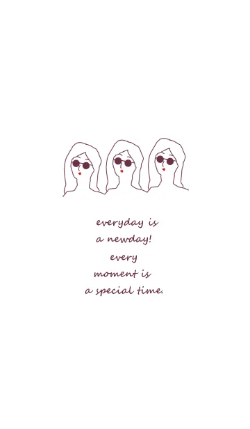 [LINE着せ替え] everyday is a newday (burgundy)の画像1