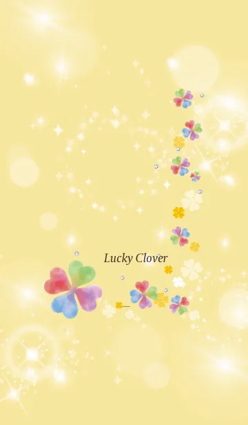 [LINE着せ替え] 黄色 : 幸運彩るクローバーの画像1