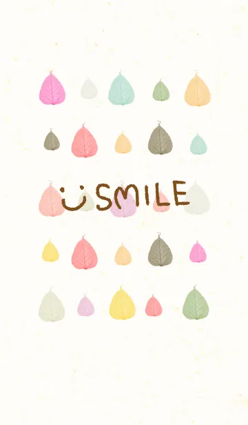 [LINE着せ替え] 葉っぱカラフル-スマイル21-の画像1