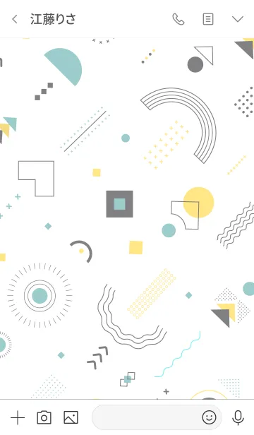 [LINE着せ替え] Geometric White 7の画像3