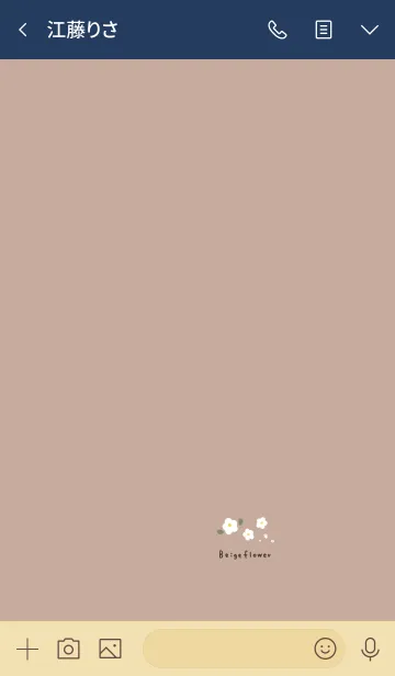 [LINE着せ替え] ベージュとホワイトフラワーの画像3