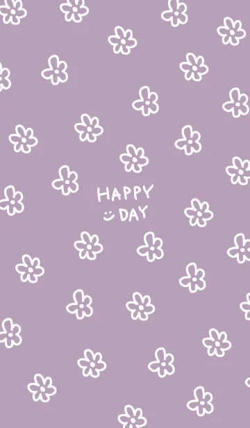 [LINE着せ替え] 白いお花 くすみパープルの画像1