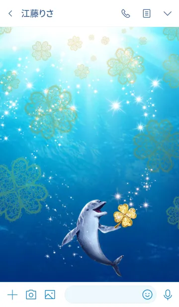 [LINE着せ替え] 運気上昇 Sea clover dolphinの画像3