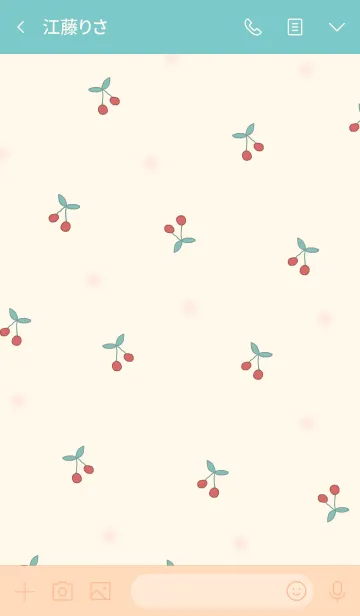 [LINE着せ替え] cherry pattern / mint pinkの画像3