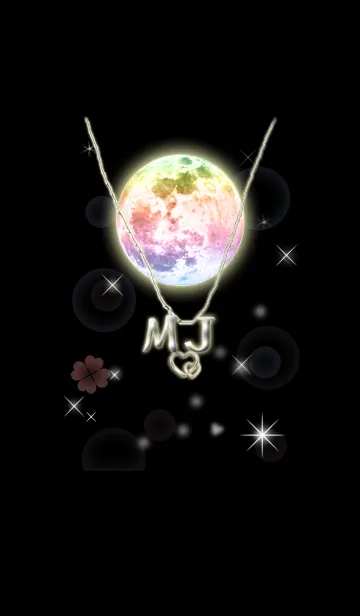 [LINE着せ替え] イニシャル M&J(レインボームーン)の画像1