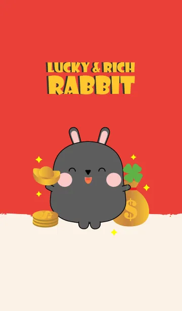 [LINE着せ替え] Lucky & Rich Black Rabbit (jp)の画像1