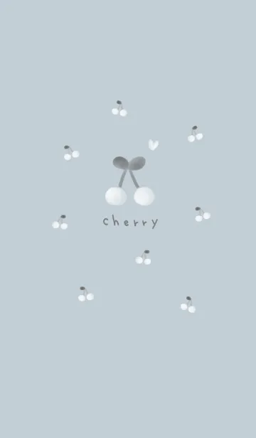 [LINE着せ替え] シンプルチェリー♪くすみブルーの画像1