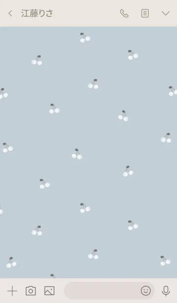 [LINE着せ替え] シンプルチェリー♪くすみブルーの画像3