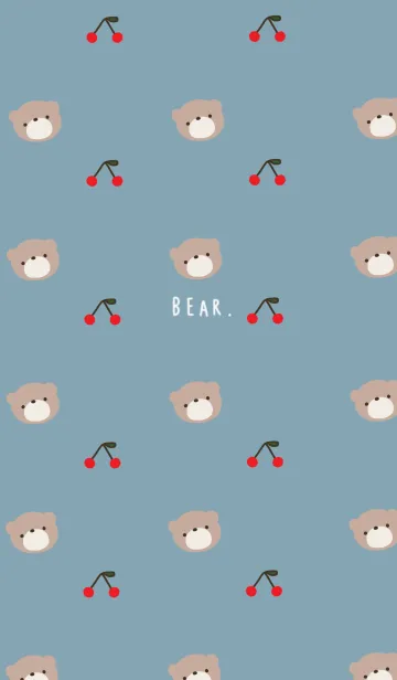 [LINE着せ替え] さくらんぼとクマ。の画像1