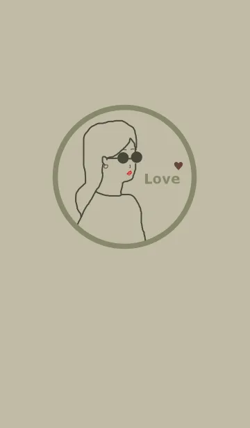 [LINE着せ替え] LOVE GIRL (#10/khaki beige)の画像1